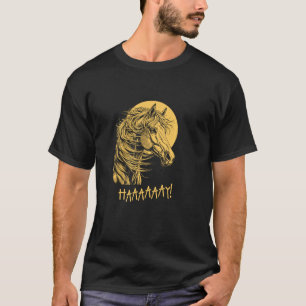 Hallo Funny Horses Hay, Casual Sarcastisch Graphic T-shirt