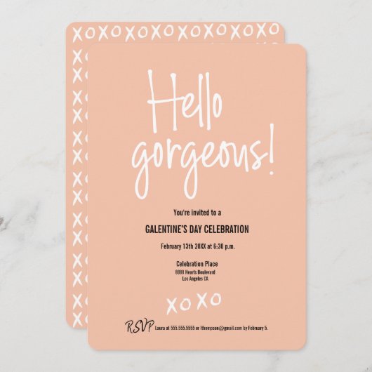 Hallo Fuzzy Peach Kaart (Voorkant / Achterkant)