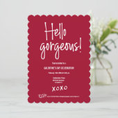 Hallo Galentine's Day xoxo Rood Kaart (Staand voorkant)