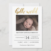 Hallo Geboorteaankondiging Aankondiging (Voorkant)