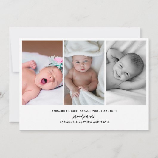 Hallo Geboorteaankondiging Aankondiging (Achterkant)