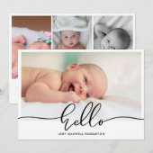 Hallo Geboorteaankondiging Aankondiging (Voorkant / Achterkant)