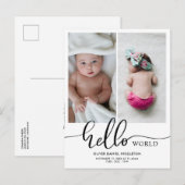Hallo Geboorteaankondiging Aankondigingskaart (Voorkant / Achterkant)