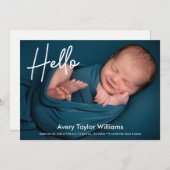 hallo geboorteaankondiging pasgeboren baby (Voorkant / Achterkant)