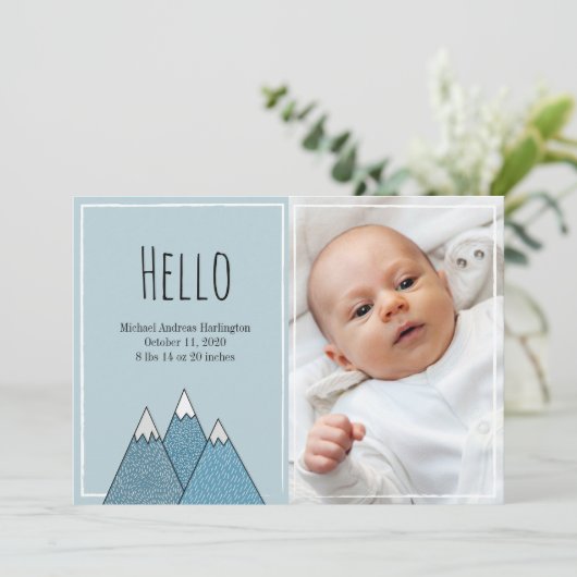 Hallo Geboorteaankondigingen Aankondiging (Staand voorkant)