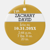 Hallo Geboortestatus Naam Keramisch Ornament (Achterkant)