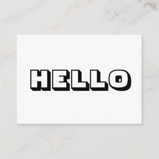 hallo, gedurfde, moderne zwarte witte kaart (Voorkant)
