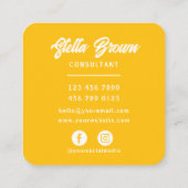 Hallo Geel - Chic vet Vierkante Visitekaartje (Achterkant)