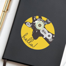 Hallo! - Gele Funky Koele Paisley Giraffe