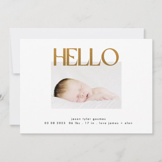 hallo gele gouden Folie modern Aankondiging (Voorkant)