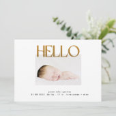 hallo gele gouden Folie modern Aankondiging (Staand voorkant)