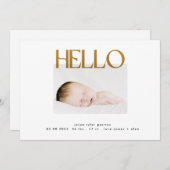 hallo gele gouden Folie modern Aankondiging (Voorkant / Achterkant)