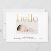 hallo gele gouden Folie moderne, eenvoudige minima Aankondiging (Voorkant)