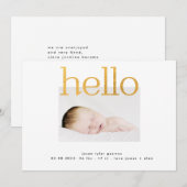 hallo gele gouden Folie moderne, eenvoudige minima Aankondiging (Voorkant / Achterkant)