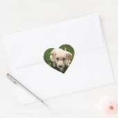 Hallo. (gele labrador rekwalvispuppy) hart sticker (Envelop)