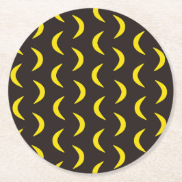 hallo Gele maan - naadloos halloween patroon. Ronde Kartonnen Onderzetter