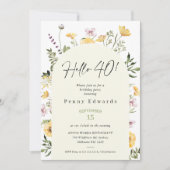 Hallo Gele rustieke wilde bloemen Kaart (Voorkant)