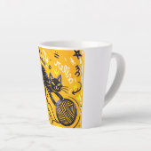 Hallo Gele Zwarte Kat Latte Mok (Rechterhoek)