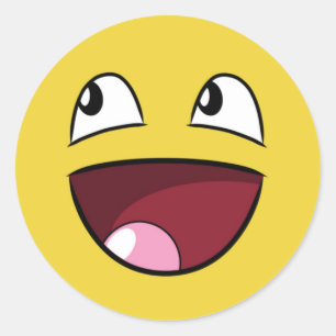 hallo gelukkig gezicht ronde sticker