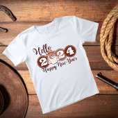 Hallo Gelukkig Nieuwjaar 2024 Cowboy T-shirt