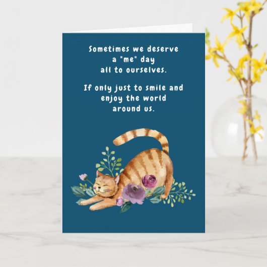 Hallo Gelukkige kattenverjaardag Kaart (Gele Bloem)