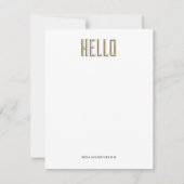 hallo Gem Personal Stationery Kaart (Voorkant)