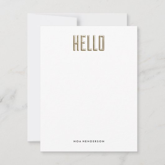 hallo Gem Personal Stationery Kaart (Voorkant)