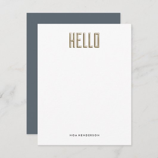 hallo Gem Personal Stationery Kaart (Voorkant / Achterkant)