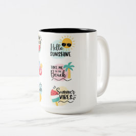 Hallo Geniet van de Summer&Sun&Summer Ice Cream Mo Tweekleurige Koffiemok