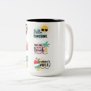 Hallo Geniet van de Summer&Sun&Summer Ice Cream Mo Tweekleurige Koffiemok