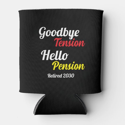Hallo Gepensioneerd jaar vaarwel Tension Blikjeskoeler (Voorkant)