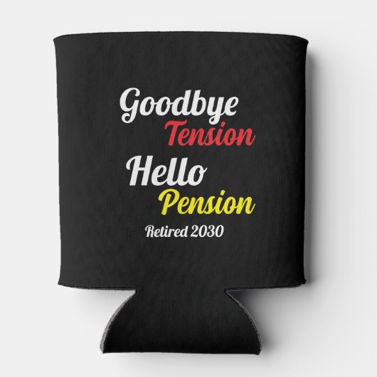 Hallo Gepensioneerd jaar vaarwel Tension Blikjeskoeler (Achterkant)