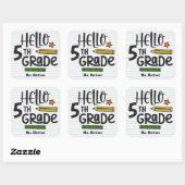 Hallo Gepersonaliseerd 5th Grade Vierkante Sticker (Vel)
