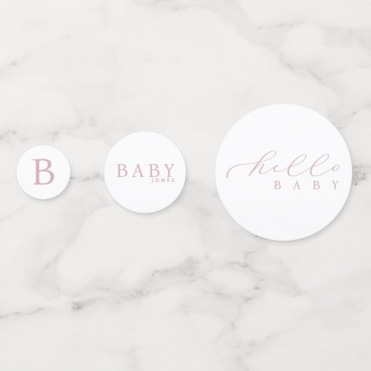 Hallo Gepersonaliseerd Baby Minimalistisch Baby sh Confetti (Achterkanten)