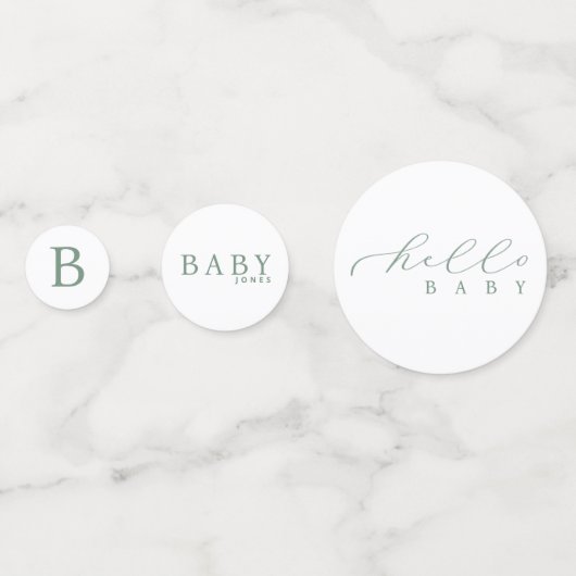 Hallo Gepersonaliseerd Baby Minimalistisch Baby sh Confetti (Achterkanten)