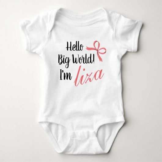 Hallo Gepersonaliseerd Ik ben BABY NAME Romper (Voorkant)