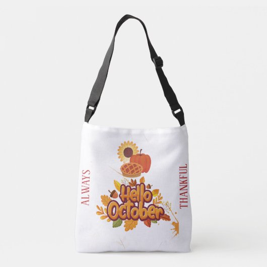 Hallo Gepersonaliseerd "oktober" pompoen oogst Tas (Achterkant)