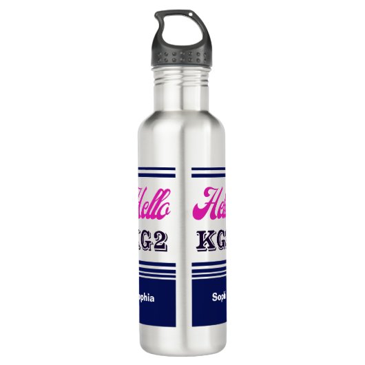 Hallo Gepersonaliseerd Terug naar School Waterfles (Achterkant)