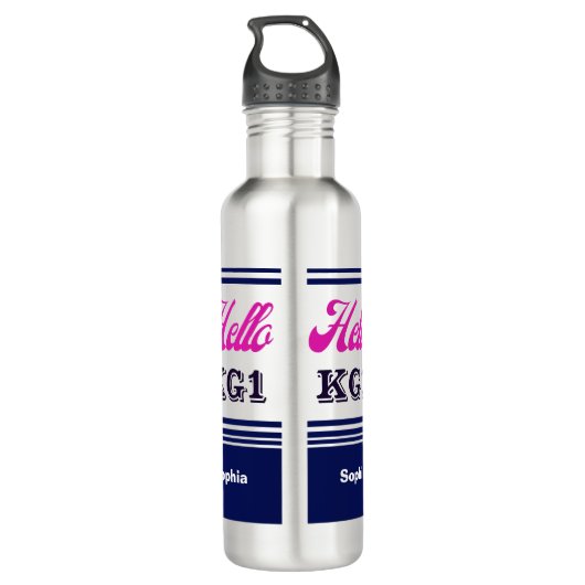 Hallo Gepersonaliseerd Terug naar School Waterfles (Achterkant)