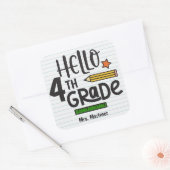 Hallo Gepersonaliseerd Vierkante Sticker (Envelop)