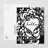 Hallo Gepersonaliseerd zwart en wit Briefkaart (Voorkant / Achterkant)