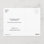Hallo Gepersonaliseerd zwart en wit Briefkaart (Achterkant)