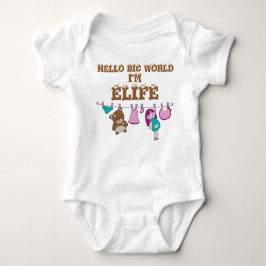 Hallo Gepersonaliseerde 'BIG World' baby Baby Body Romper