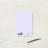 Hallo Gepersonaliseerde Blush Paarse 4x6" Post-it® Notes (Op bureau)