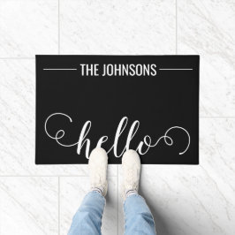HALLO Gepersonaliseerde familienaam Welkom Mat Blu