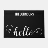 HALLO Gepersonaliseerde familienaam Welkom Mat Blu (Voorkant)