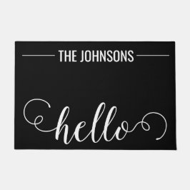 HALLO Gepersonaliseerde familienaam Welkom Mat Blu