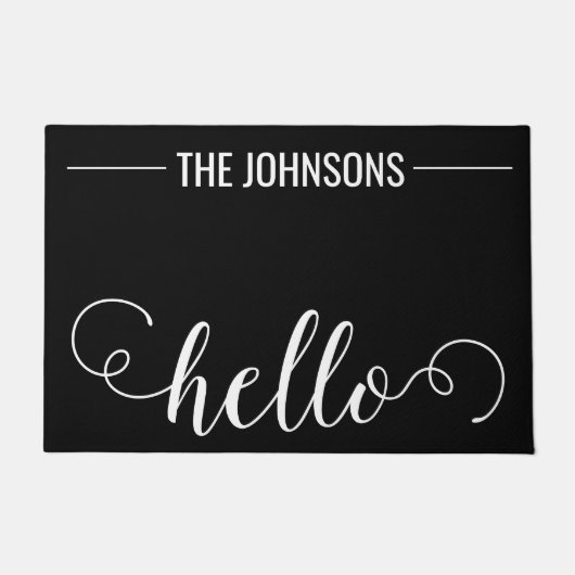 HALLO Gepersonaliseerde familienaam Welkom Mat Blu (Voorkant)