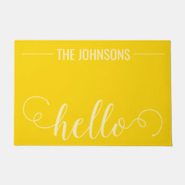 HALLO Gepersonaliseerde familienaam Welkom mat gee
