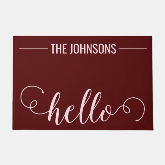 HALLO Gepersonaliseerde familienaam Welkom Mat Mar (Voorkant)